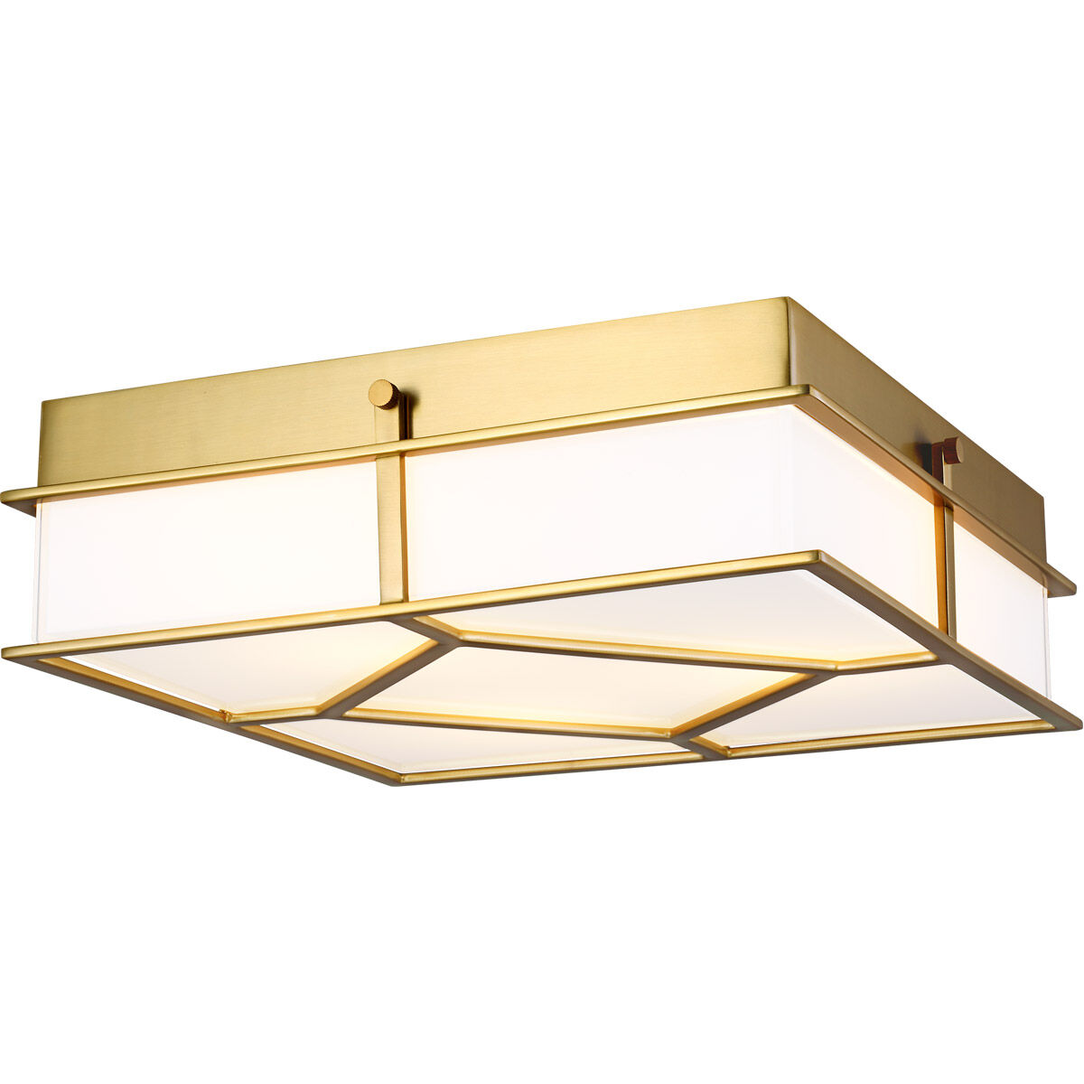 AH by Alexa Hampton Transom 3 Light 13 inch Burnished Brass Flush Mount Ceiling Light