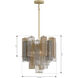 Torvento 6 Light 17.75 inch Legacy Brass Pendant Ceiling Light in Clear,  Grey and Amber Handmade Glass