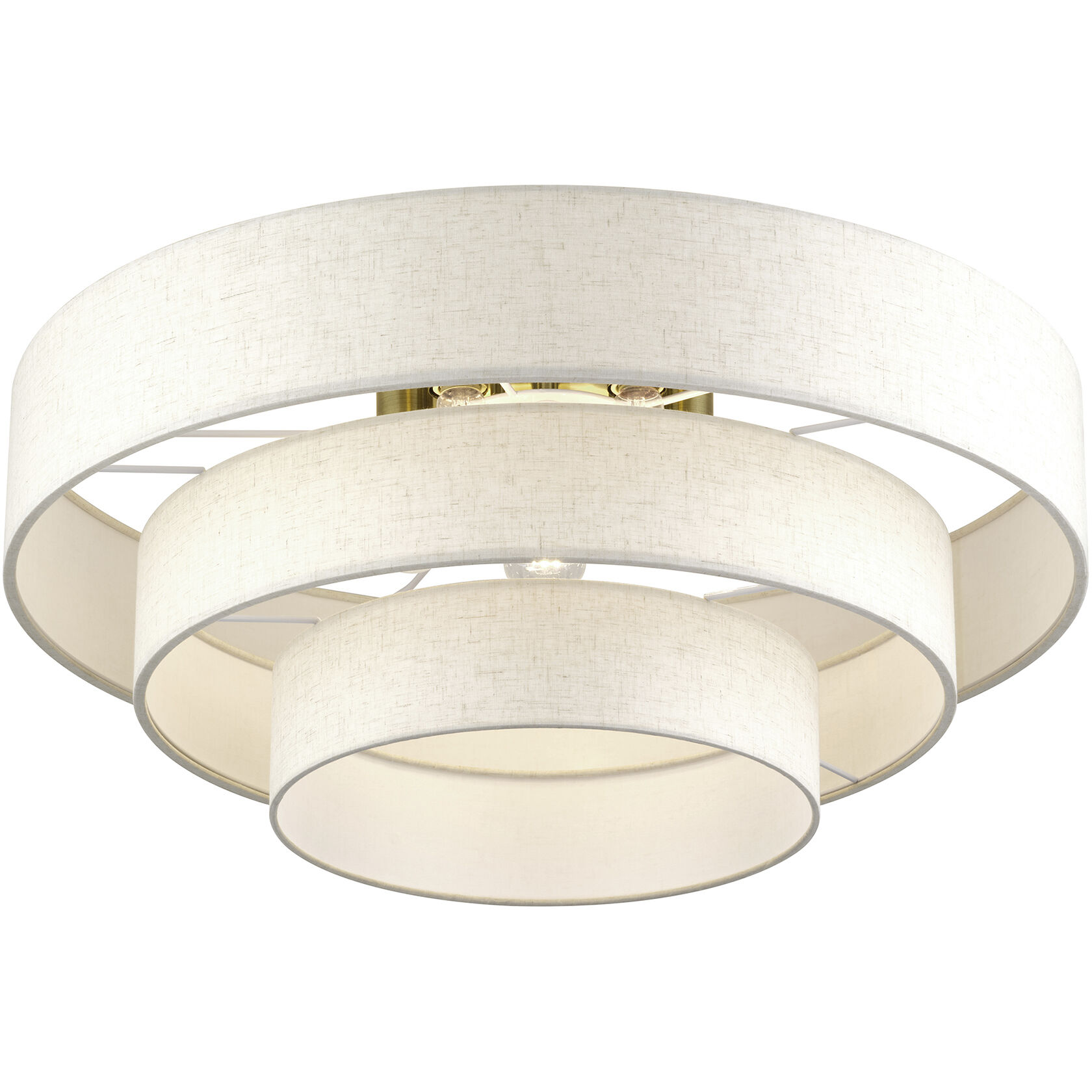 Manorwood 5 Light 28 inch Antique Brass Semi Flush Mount Ceiling Light, Extra Large