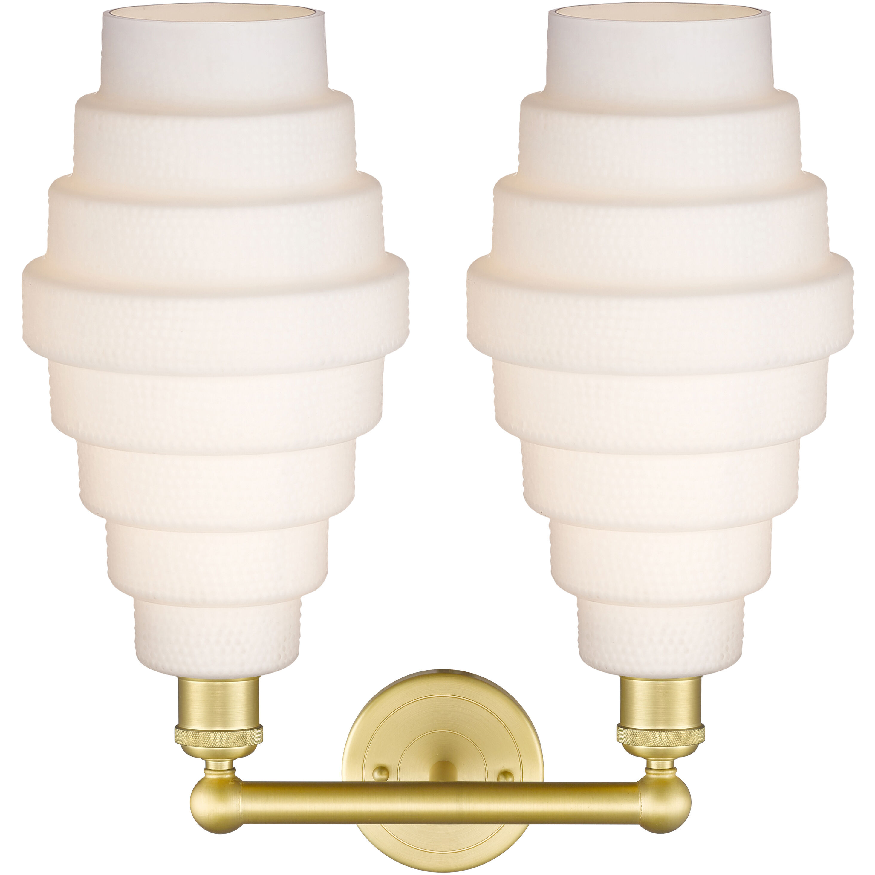 Cascade 2 Light 17 inch Satin Gold Bath Vanity Light Wall Light in White