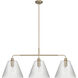 Pleated 3 Light 14 inch Premium Bronze Island Light Ceiling Light