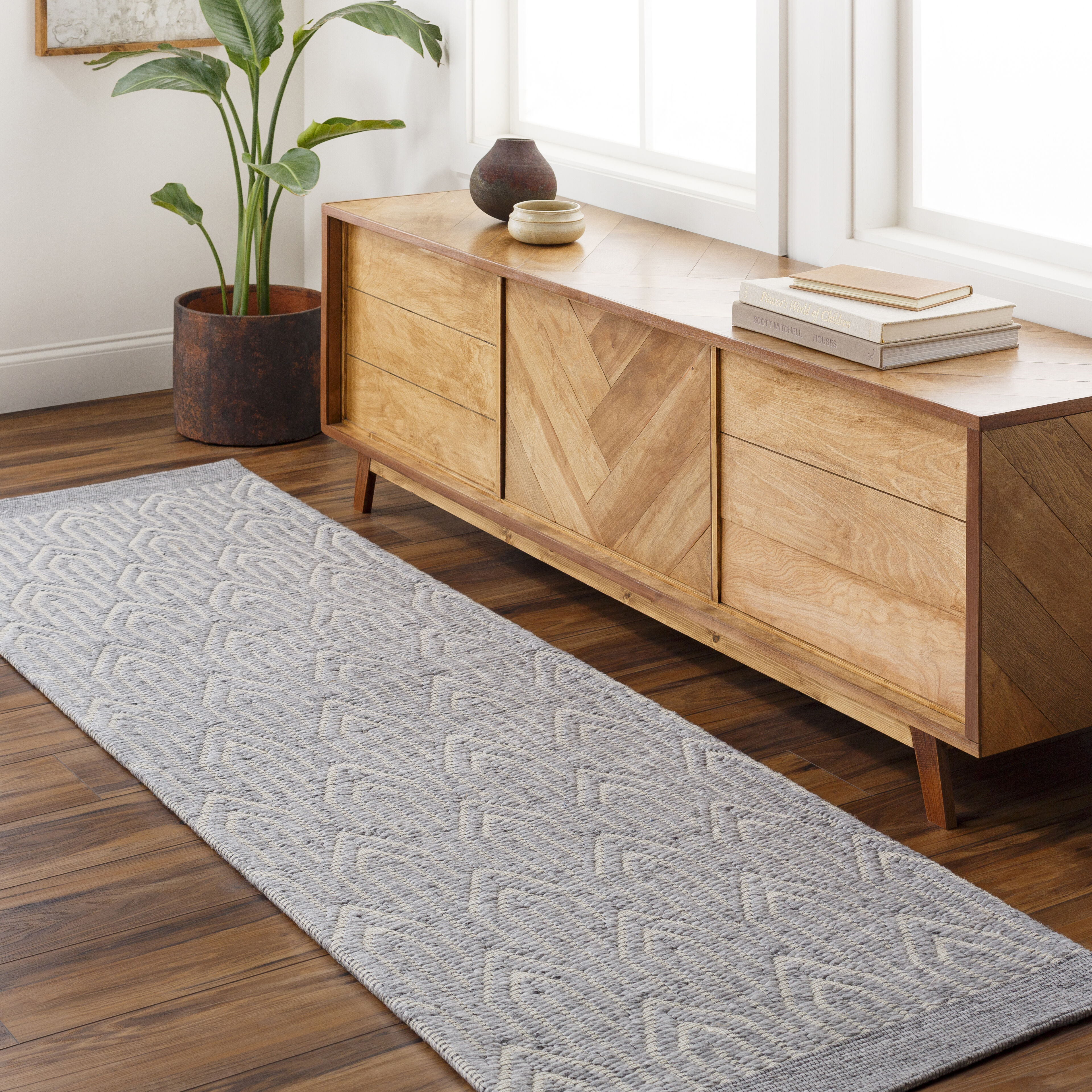 Napoli 96 X 30 inch Gray Rug, Runner