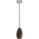 Champagne LED 5 inch Brushed Steel Pendant Ceiling Light in Brown Stone
