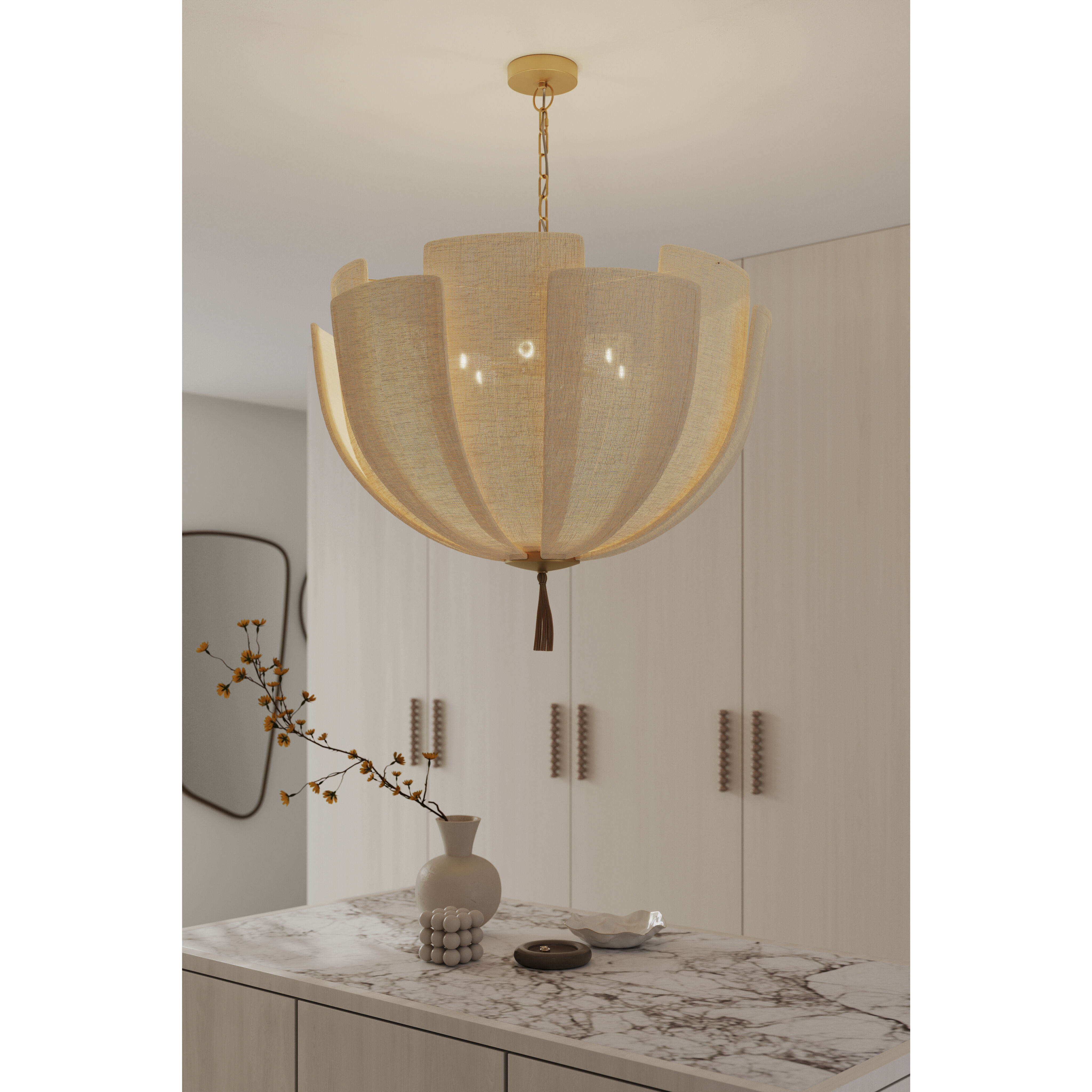 Celestine 3 Light 30 inch Legacy Brass Pendant Ceiling Light