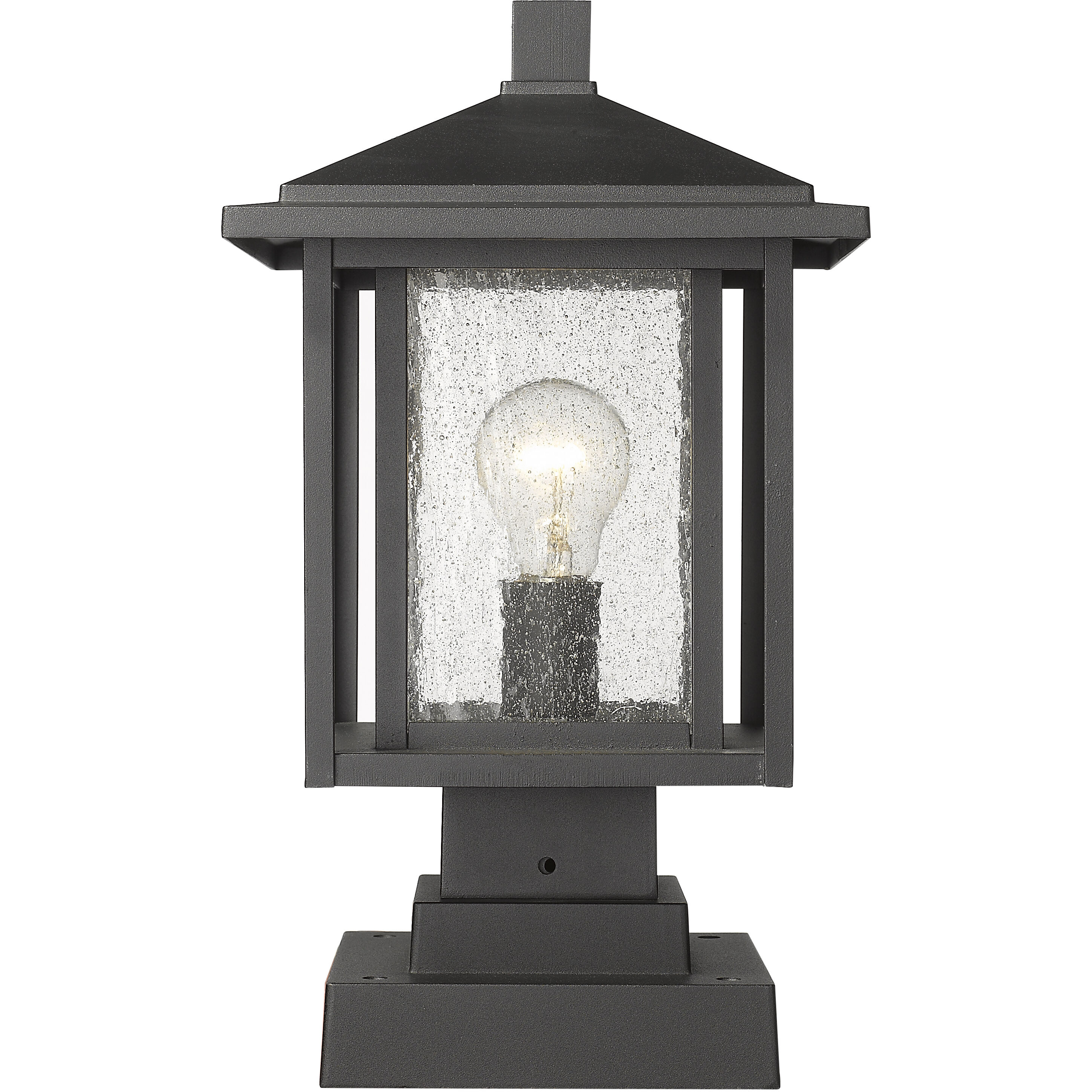 Aspen 1 Light 16 inch Black Outdoor Pier Mounted Fixture