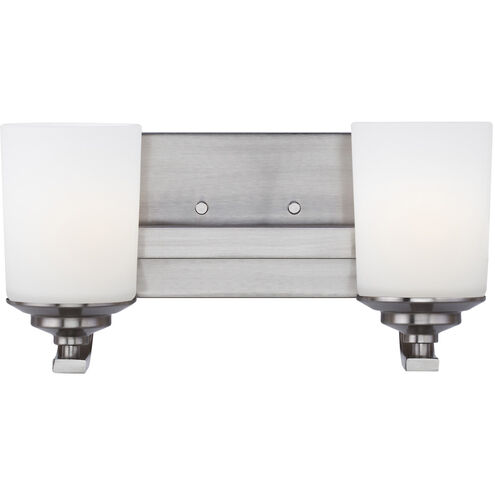 Kemal 2 Light 13.75 inch Brushed Nickel Wall Bath Fixture Wall Light