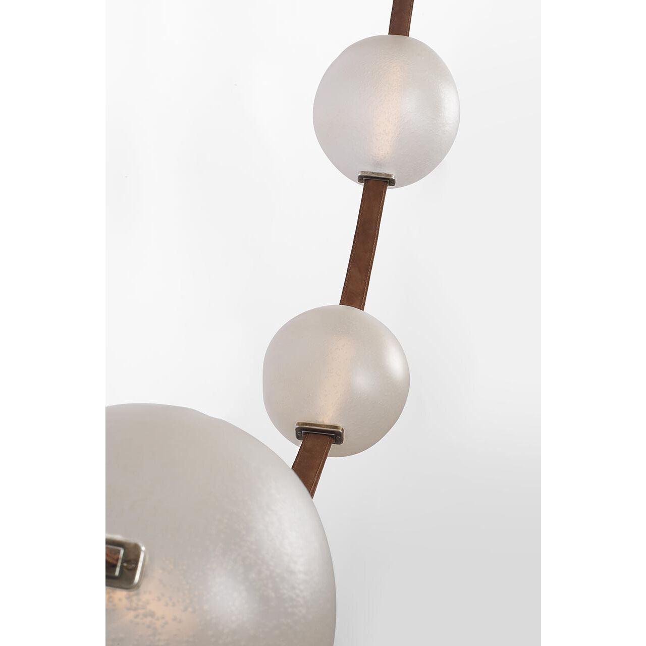 Anne-Marie Barton Dune LED 8 inch Russet Suede and Mottled Pewter Belted Light Ceiling Light