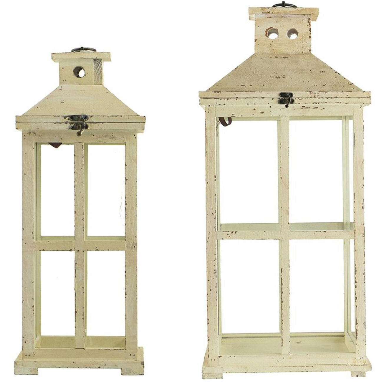 Reed 11.5 inch White Lantern, Set of 2