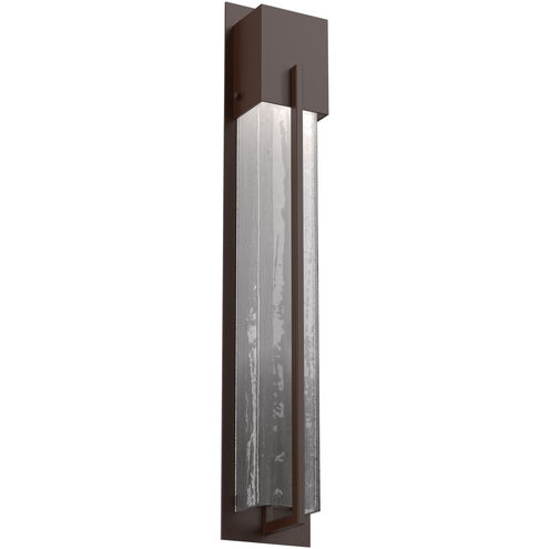 Outdoor Square Motif LED 29 inch Statuary Bronze Outdoor Sconce in 3000K LED, Frosted Granite, XL Square