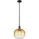 Downtown Urban Brookhaven Sphere 1 Light 10 inch Matte Black Mini Pendant Ceiling Light in Amber Glass