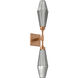 Aalto LED 4.5 inch Novel Brass Indoor Sconce Wall Light in 3000K LED, Optic Rib Smoke, Double