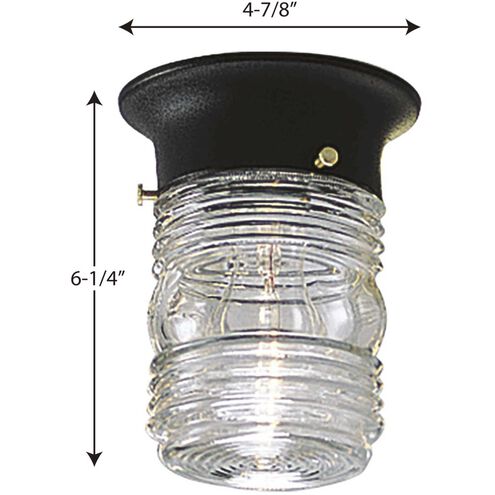 Utility Lantern 1 Light 5 inch Textured Black Outdoor Flush Mount
