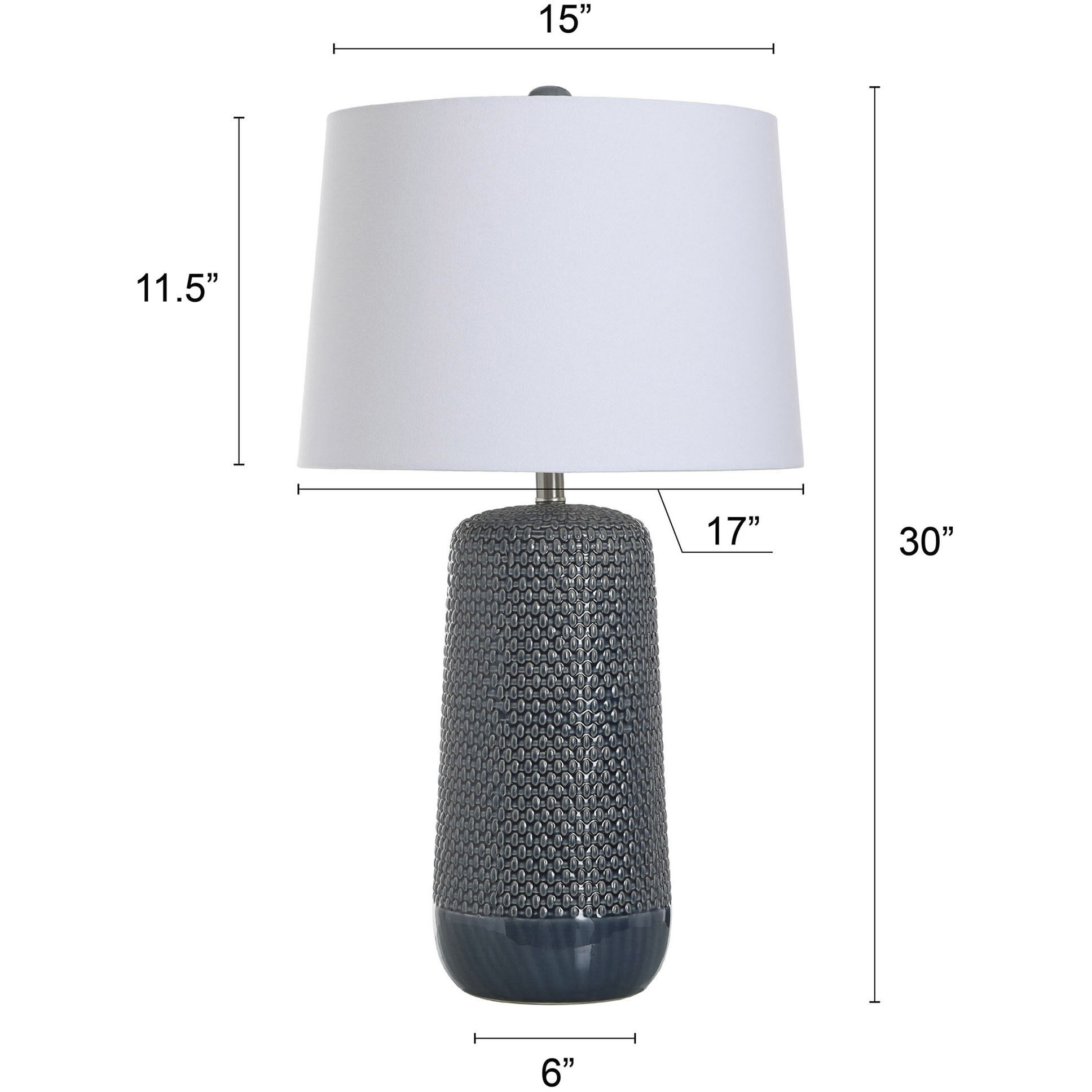 Galey 30 inch 100.00 watt Navy Blue and White Table Lamp Portable Light 