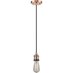 Franklin Restoration Bare Bulb LED 2 inch Antique Copper Mini Pendant Ceiling Light, Franklin Restoration