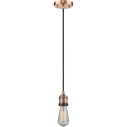 Franklin Restoration Bare Bulb LED 2 inch Antique Copper Mini Pendant Ceiling Light, Franklin Restoration