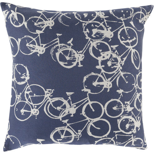 Pedal Power 20 inch Ivory, Navy Pillow Kit