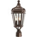 Harrison 3 Light 20 inch Vintage Rust Outdoor Post Mount Lantern, Great Outdoors
