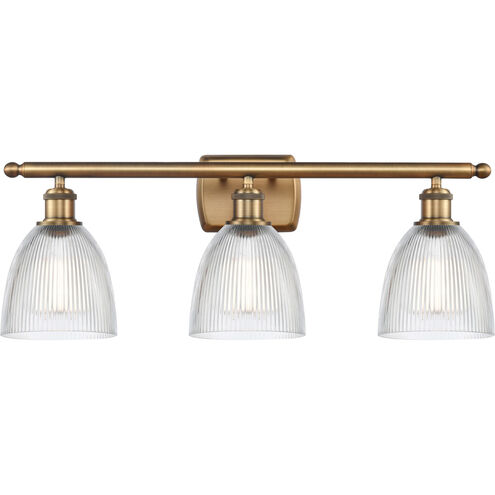 Ballston Castile 3 Light 26 inch Brushed Brass Bath Vanity Light Wall Light in Clear Glass, Ballston