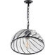 Escot 1 Light 12 inch Black and Wood Down Pendant Ceiling Light