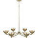 Francesca LED 34 inch Feathered Gold Chandelier Ceiling Light