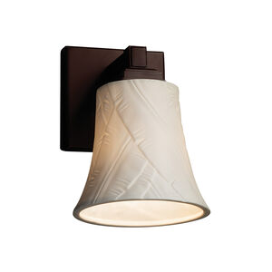 Limoges Collection 1 Light 6 inch Dark Bronze Wall Sconce Wall Light in Banana Leaf, Round Flared, Incandescent