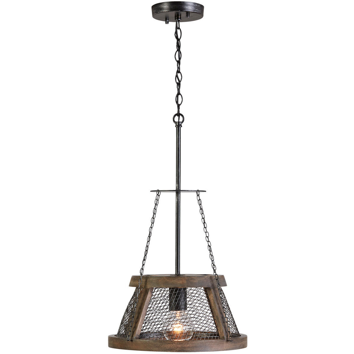 Lagmore 1 Light 13.5 inch Zinc and Wood Pendant Ceiling Light