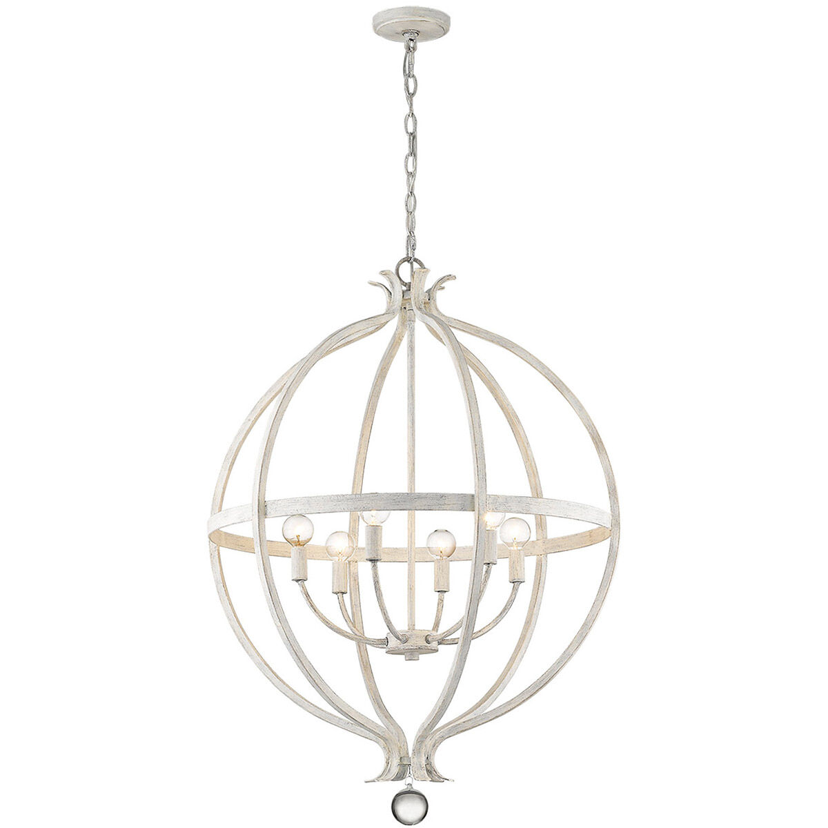 Callie 6 Light 26 inch Country White Pendant Ceiling Light