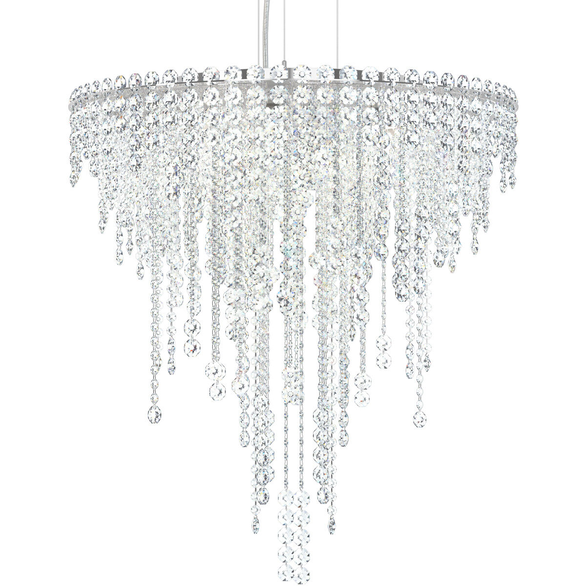 Chantant 6 Light Polished Stainless Steel Pendant Ceiling Light in Optic, Strand