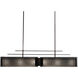 Urban Loft 6 Light Novel Brass Linear Pendant Ceiling Light in E26 Incandescent, Ivory Wisp, Parallel