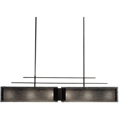 Urban Loft 6 Light 44.4 inch Beige Silver Linear Pendant Ceiling Light in Metallic Beige Silver, E26 Incandescent, Ivory Wisp, Parallel