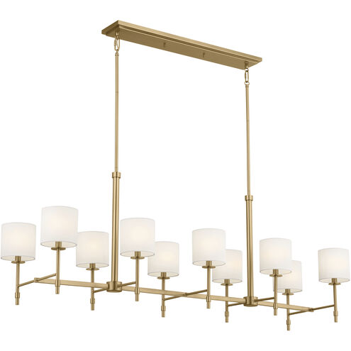 Ali 10 Light 17 inch Brushed Natural Brass Chandelier Linear Ceiling Light
