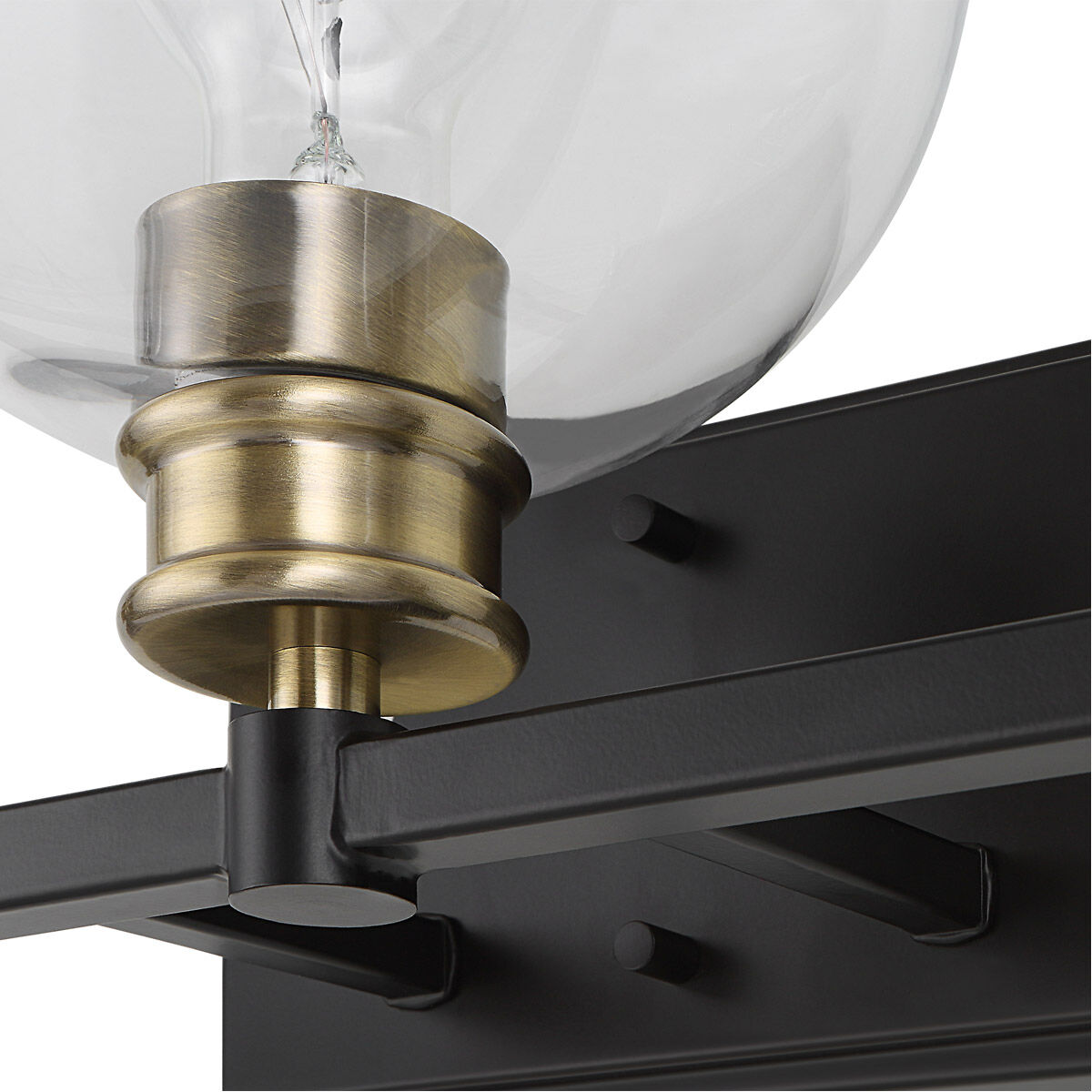 Uttermost 22872 Kent 3 Light 25 inch Matte Black and Plated