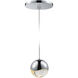 Grapes LED 3 inch Polished Chrome Pendant Ceiling Light in Clear Glass Lens