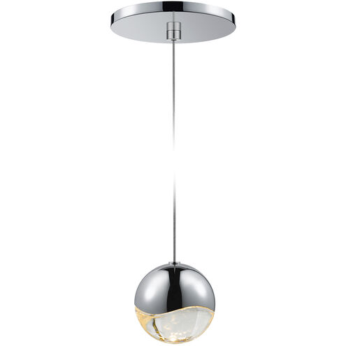 Grapes LED 3 inch Polished Chrome Pendant Ceiling Light in Clear Glass Lens