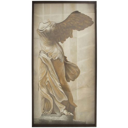 Winged Victory Antique Cream with Brown and Dark Brown Framed Wall Art
