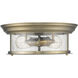Sonna 2 Light 13.5 inch Heritage Brass Flush Mount Ceiling Light