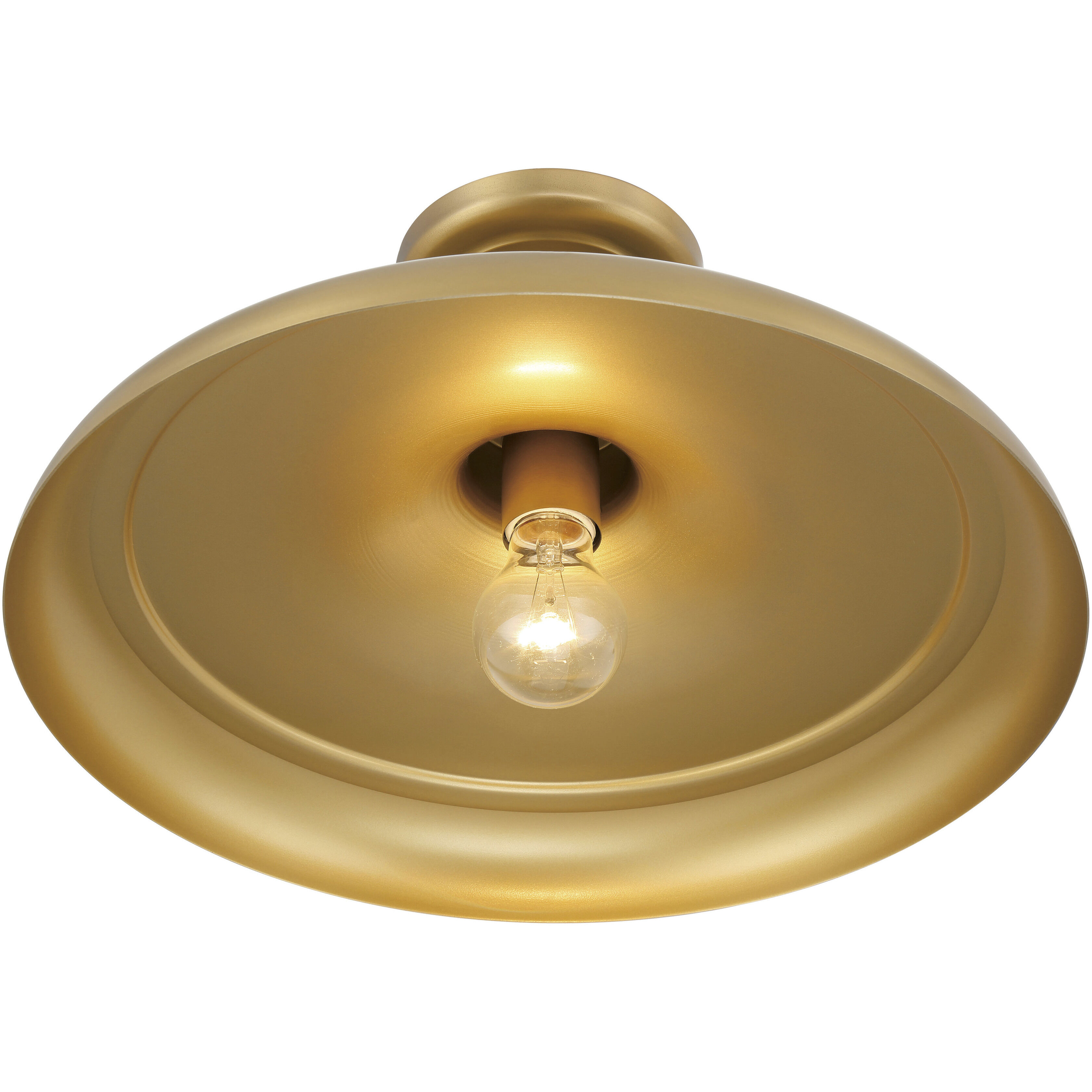 Crowne 1 Light 16 inch Legacy Brass Semi Flush Ceiling Light
