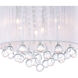 Water Drop 6 Light 14 inch Chrome Drum Shade Flush Mount Ceiling Light in White