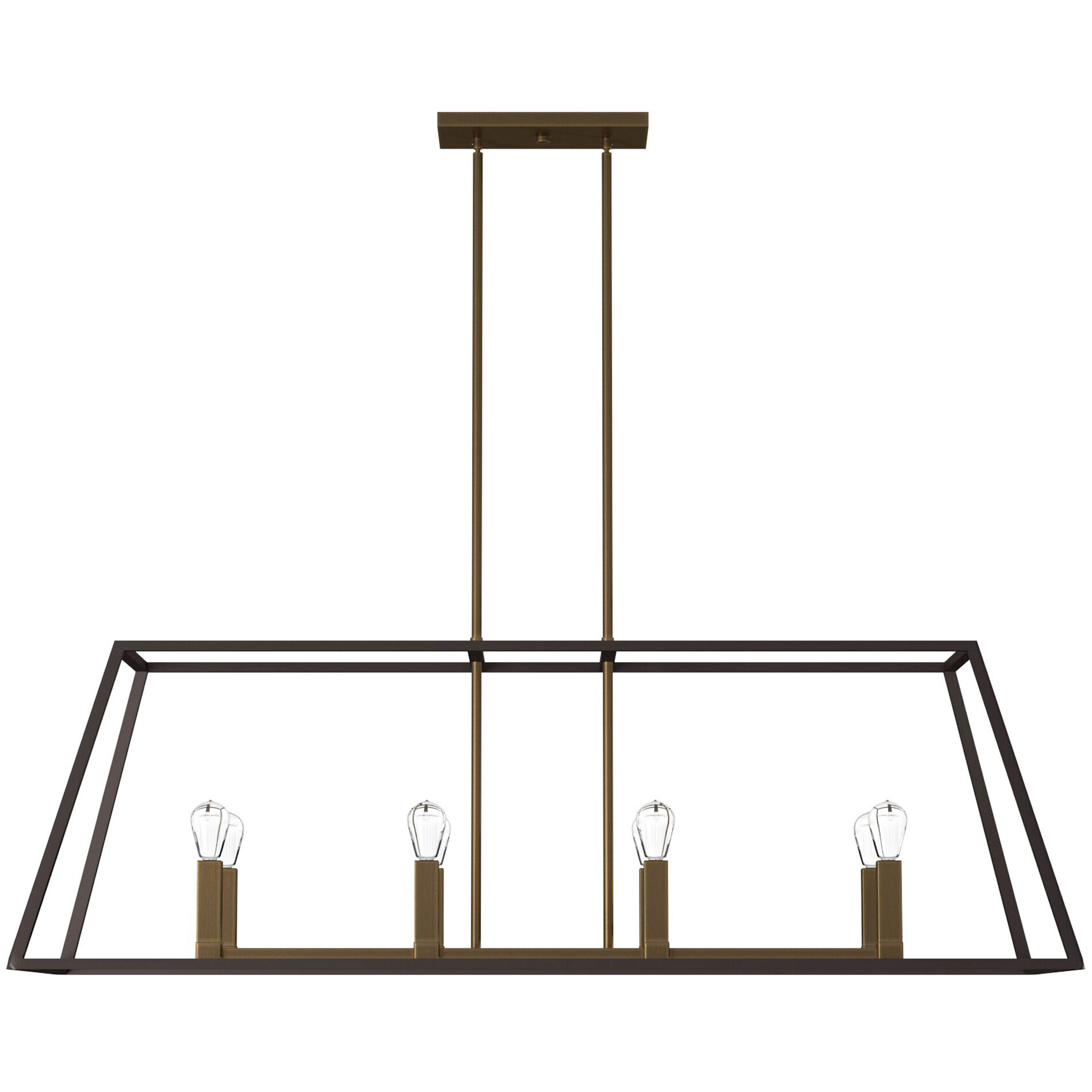 Fulton 8 Light 48 inch Bronze with Heirloom Brass Indoor Linear Foyer Light Ceiling Light