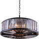 Chelsea 10 Light 43.5 inch Matte Black Pendant Ceiling Light in Silver Shade, Urban Classic