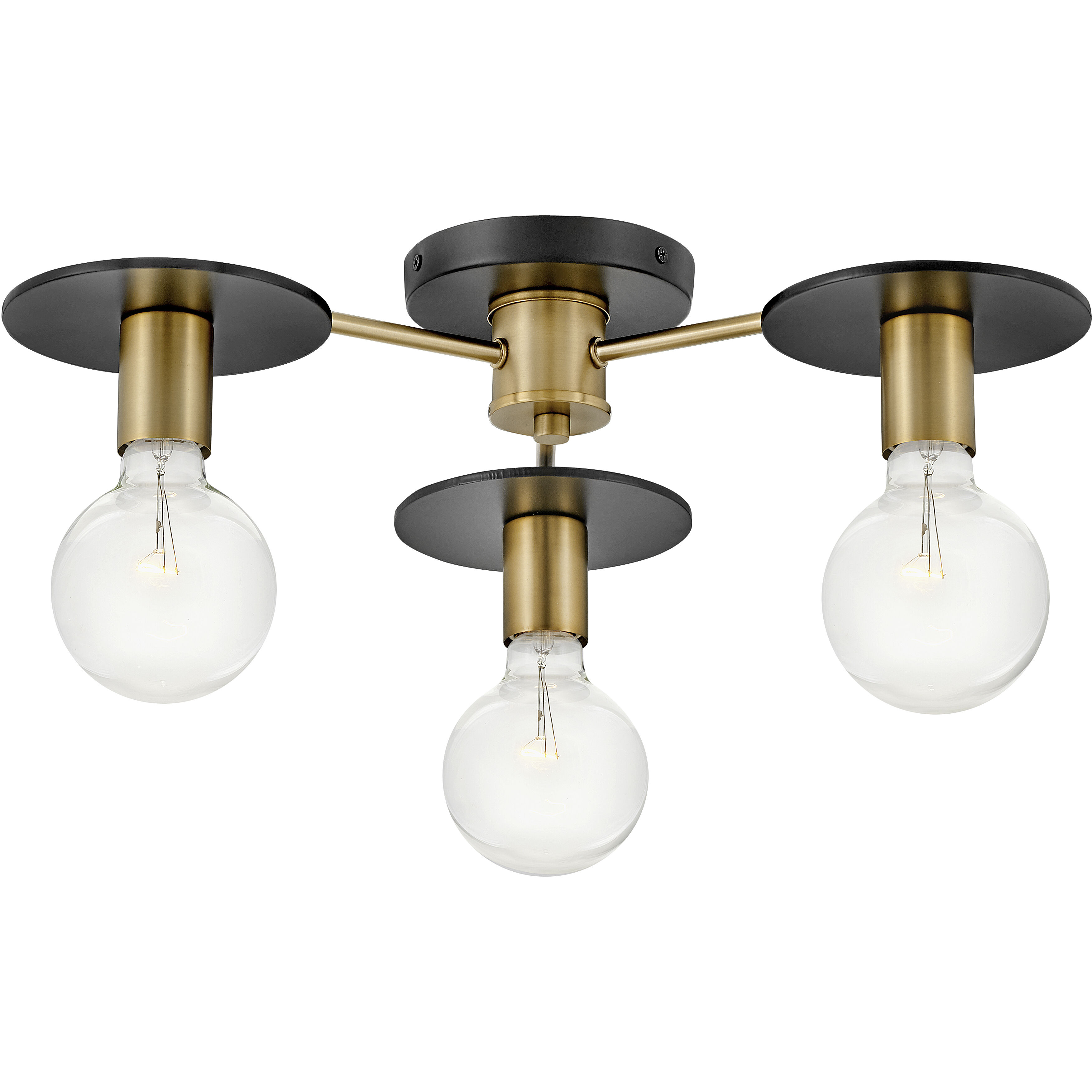 Bobbie LED 20 inch Lacquered Brass Chandelier Ceiling Light, Semi-Flush Mount