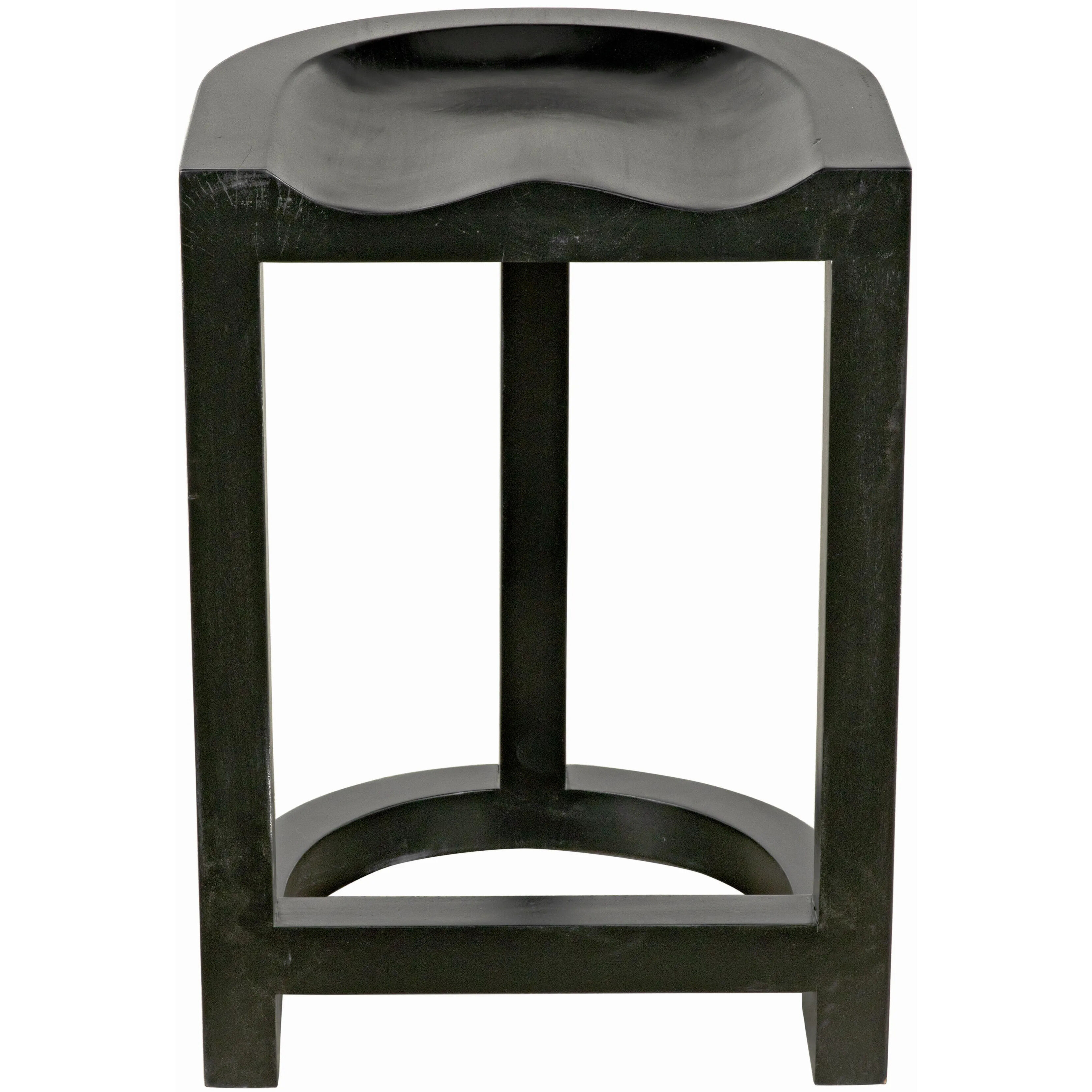 Saddle 26 inch Hand Rubbed Black Counter Stool