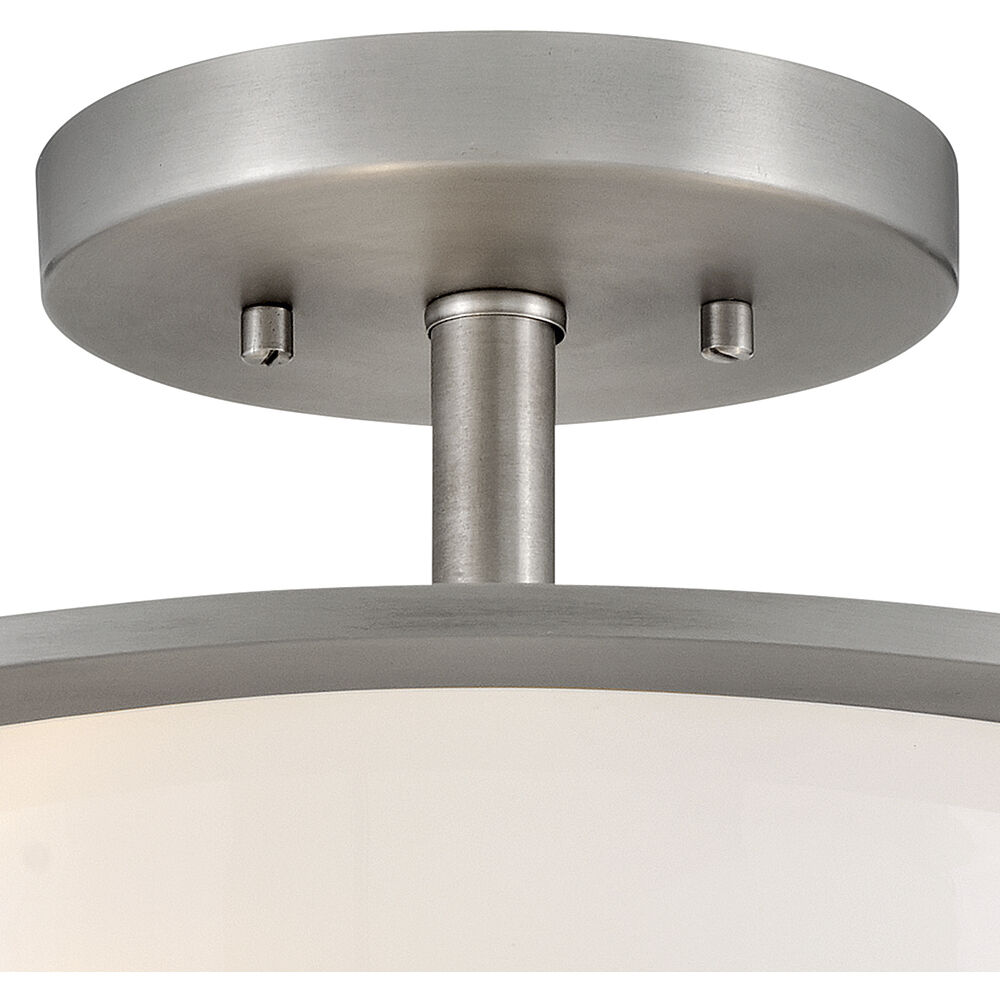 Baxley 15.25 inch Antique Nickel Indoor Semi-Flush Mount Ceiling Light