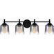 Jenson 4 Light 31 inch Matte Black Bath Light Wall Light