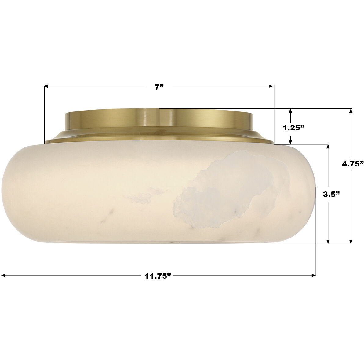 Acme 1 Light 11.75 inch Aged Brass Flush Ceiling Light