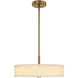 Textile Collection - Genova Family 18 inch Brushed Brass and Cream Linen Semi-Flush Ceiling Light in 18" D x 18" W x 7.5" H, EVOLV