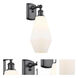 Ballston Cindyrella 1 Light 7 inch Matte Black Sconce Wall Light in Incandescent, Matte White Glass