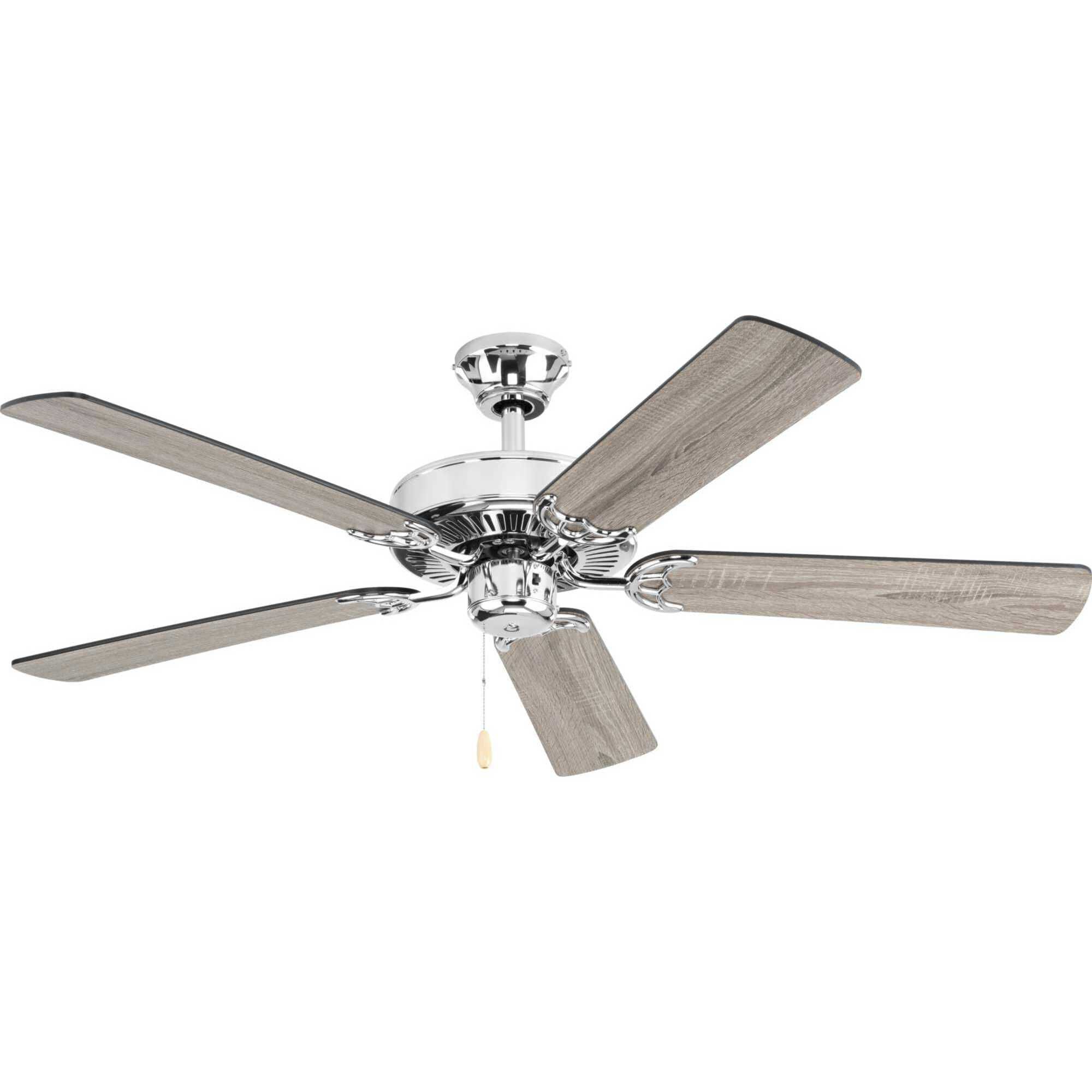 AirPro 52 inch Polished Chrome with Driftwood/Black Blades Ceiling Fan