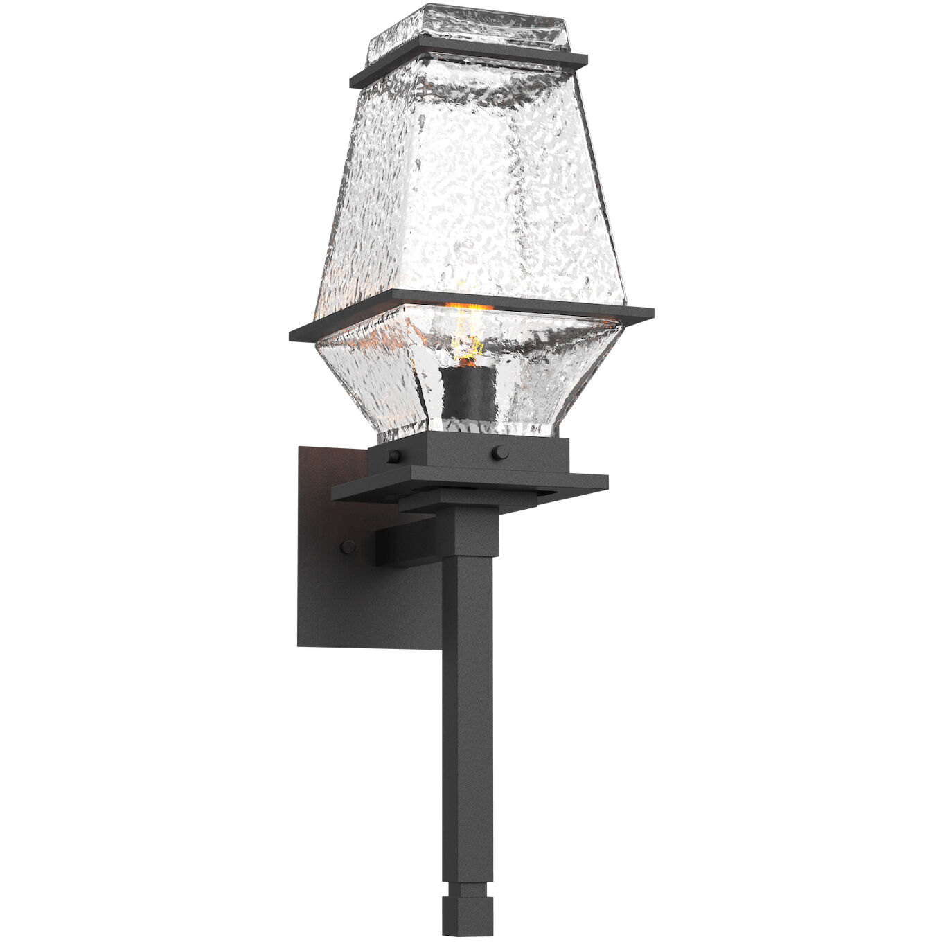 Landmark 1 Light 23.9 inch Textured Black Outdoor Sconce in E26 Incandescent, Torch
