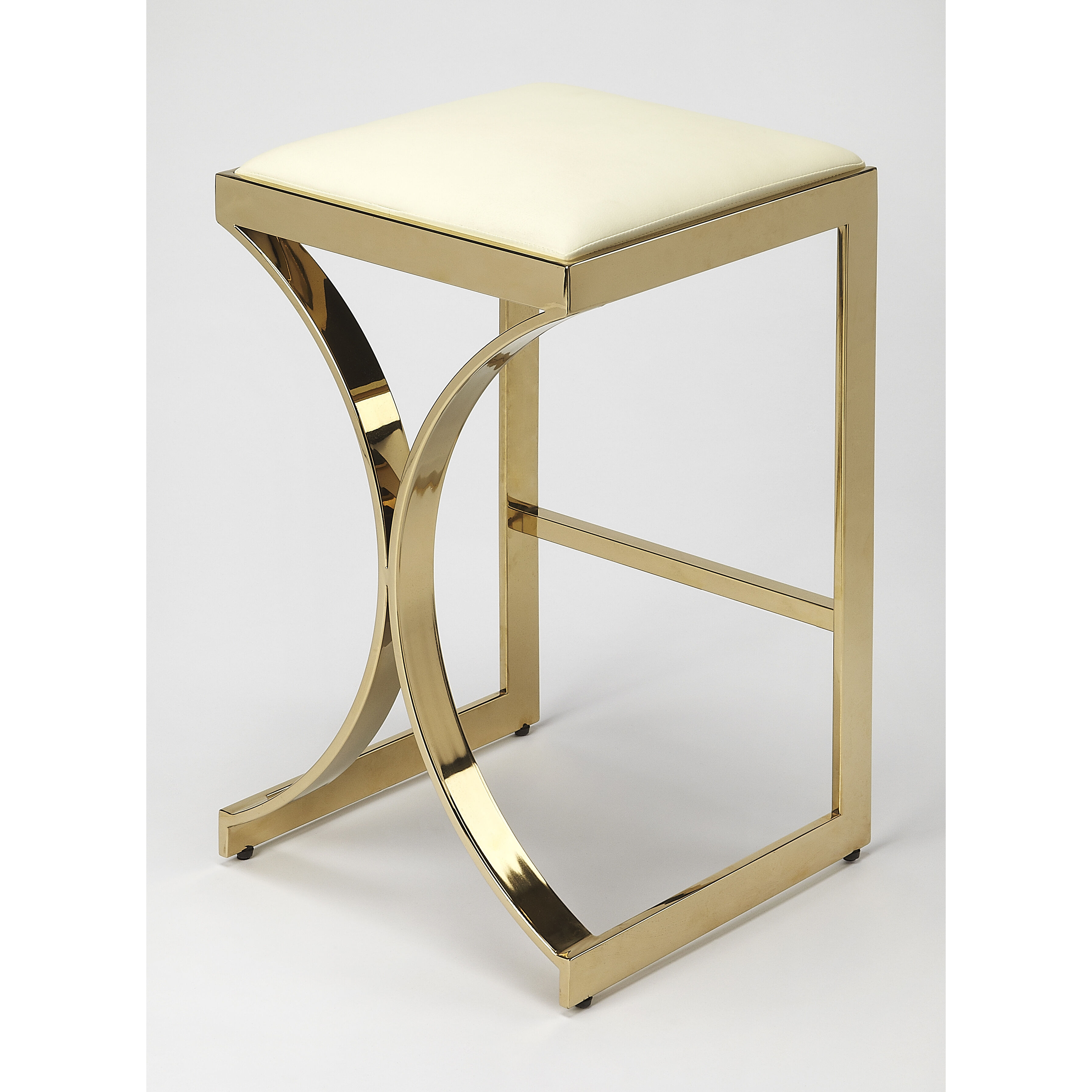 Butler Loft Natalya Gold 24 inch Polished Gold Barstool